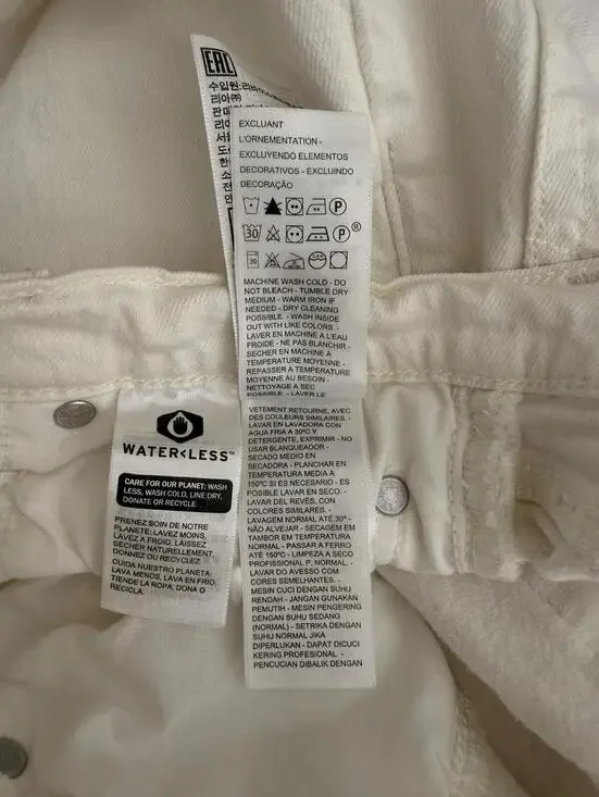 Levis Premium Ribcage Straight Ankle Jeans Women's Size 26 White W26 L27 Denim - Picture 6 of 9